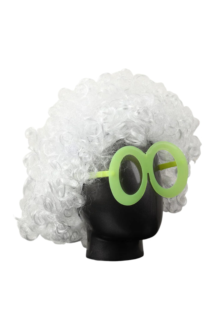 Holi Theme Colorful Wig & Glasses- Multicolor/White
