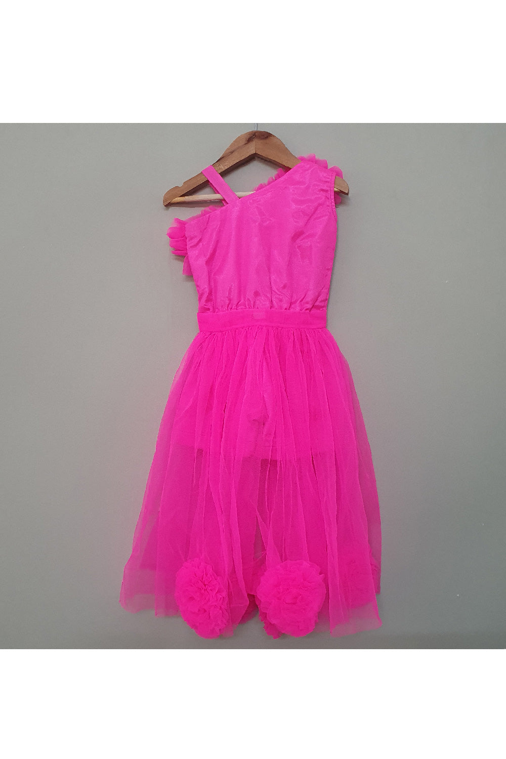Pink Shantoon Playsuit With Detachable Net Trail
