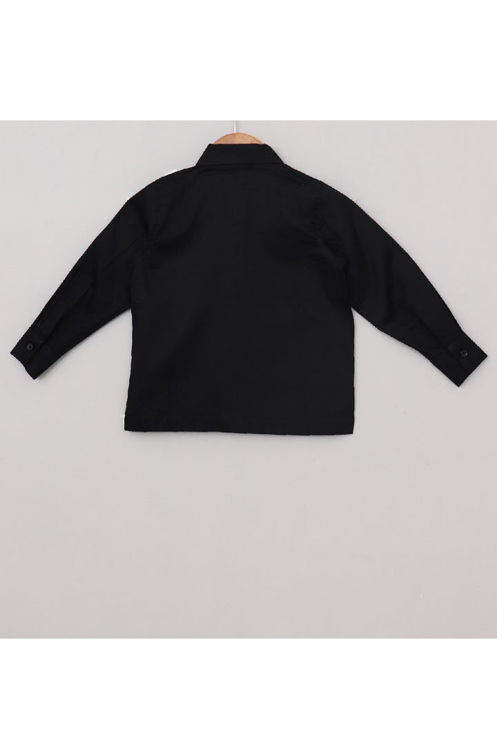 Black Music Instrument Printed Full Sleeves Shirt