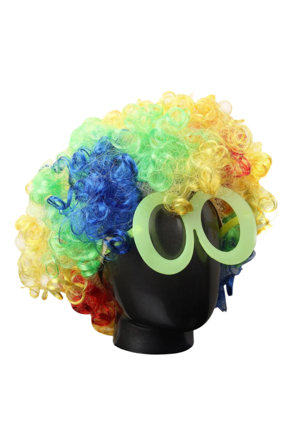 Holi Theme Colorful Wig & Glasses- Multicolor/White