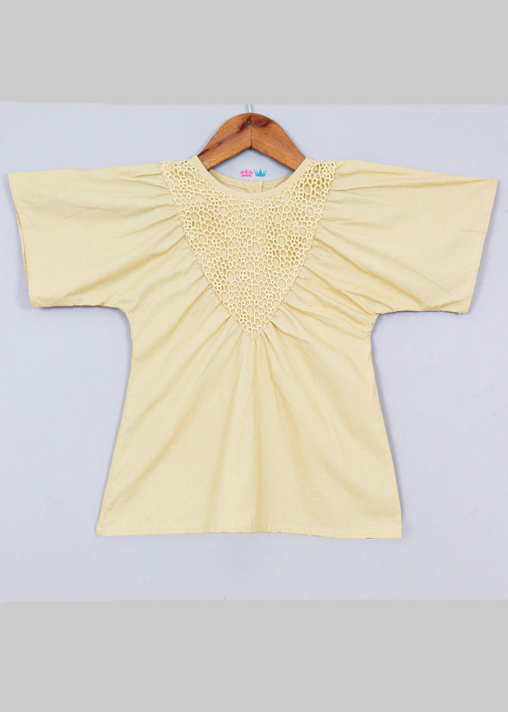 Beige Baggy Sleeves Cotton Dress