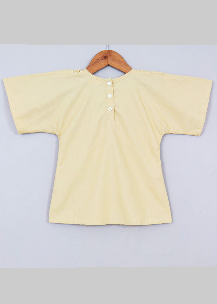 Beige Baggy Sleeves Cotton Dress