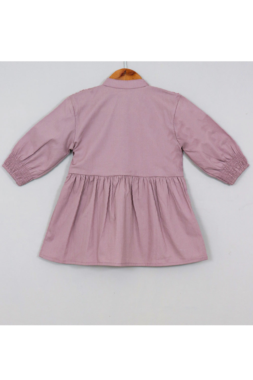 Purple Embroidered Layered Cotton Dress