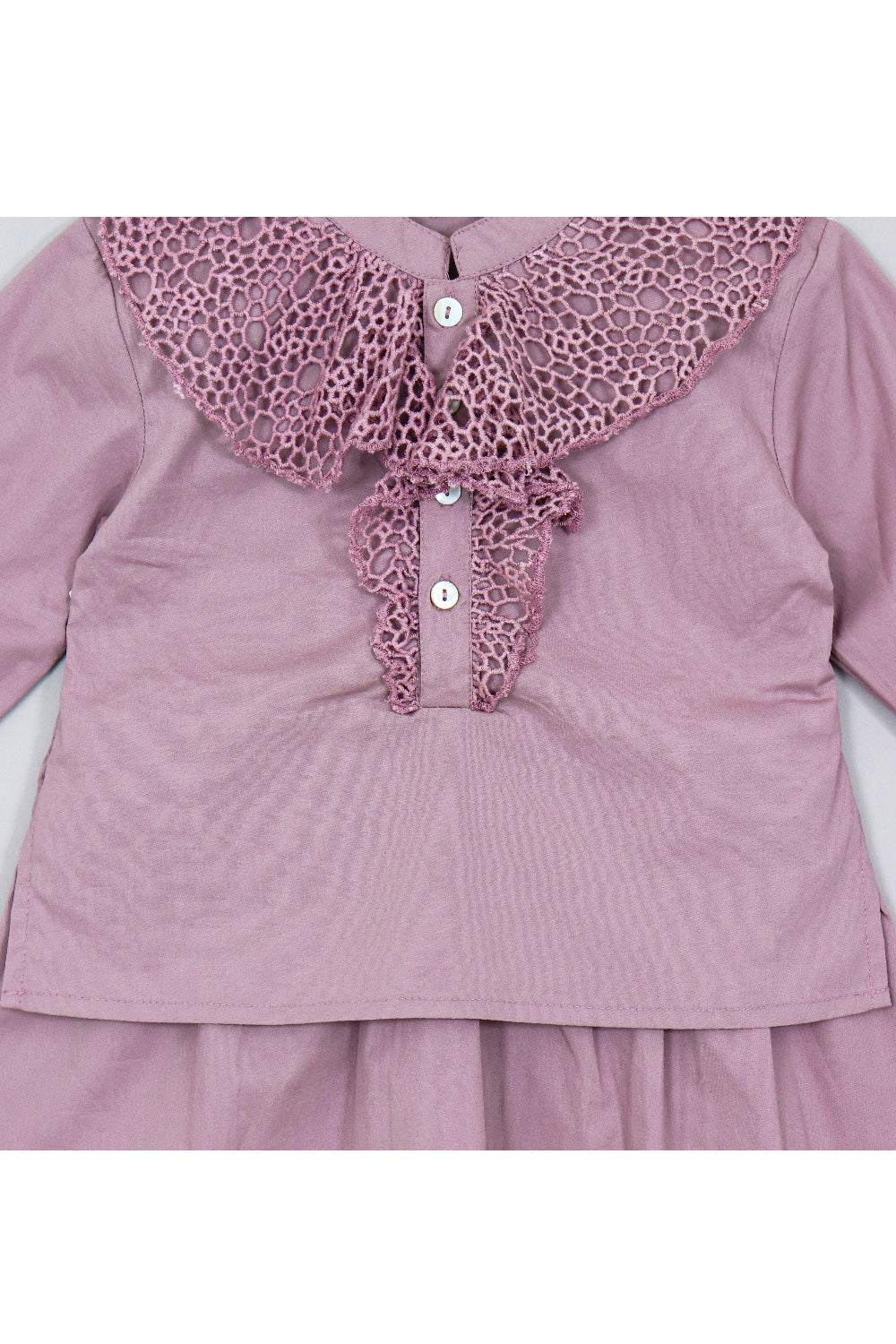 Purple Embroidered Layered Cotton Dress