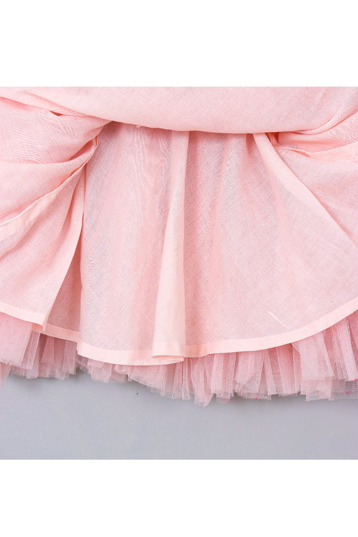 Peach Net Sleeveless Dress