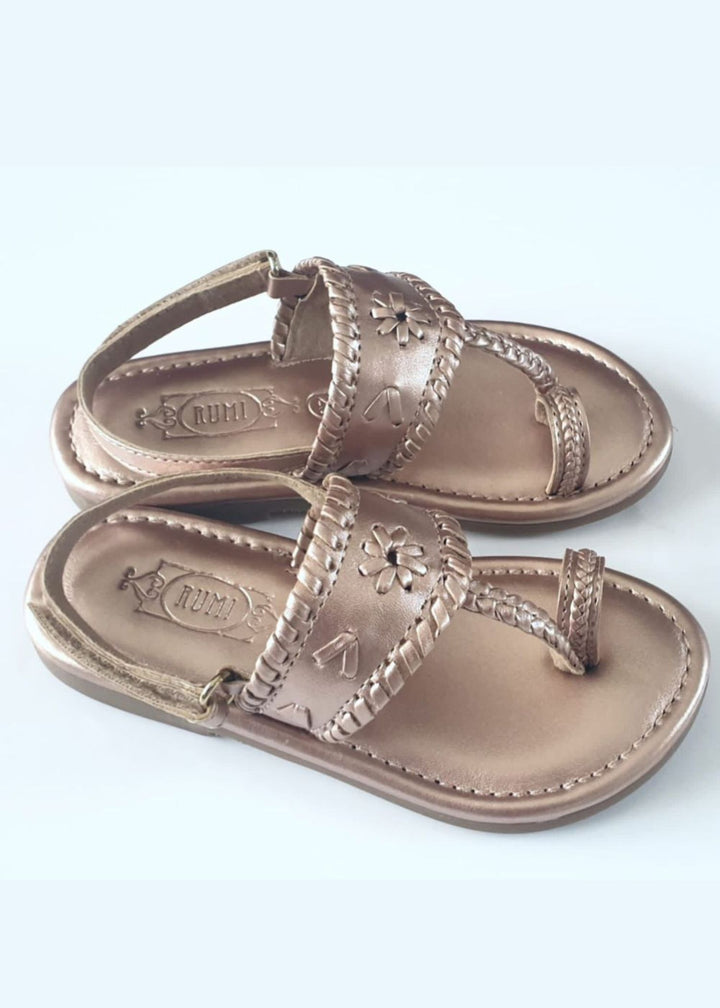 Matt Rose Gold Khapuri Sandals