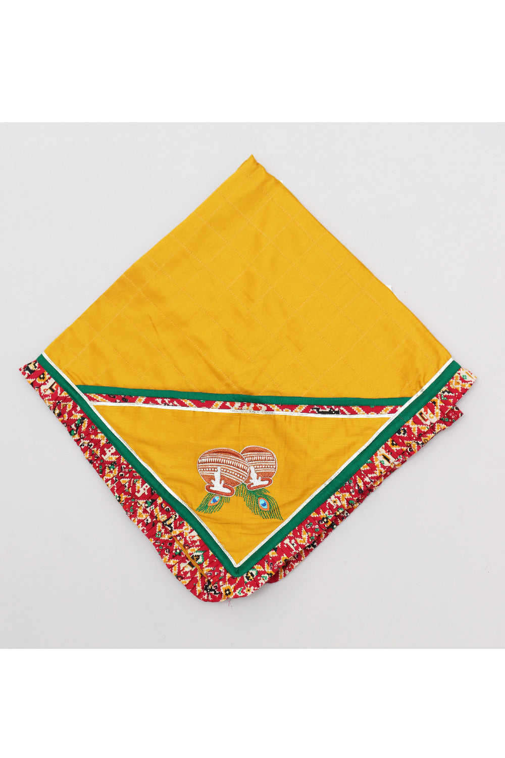 Yellow Floral Embroidered Peplum Cotton Top With Dhoti