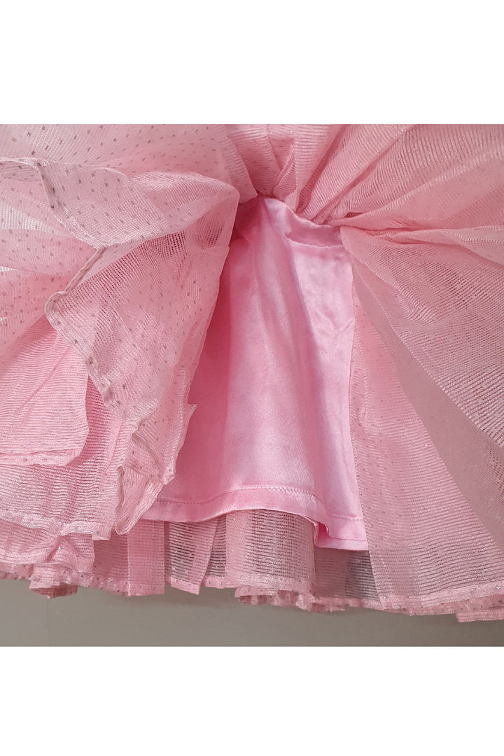 Pink And Silver Sequins Detailing Dress With Hairband