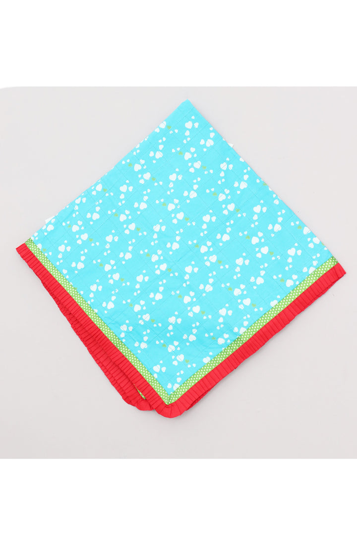 Sky Blue And Red Dancing Elephant Sequins Embroidered Jamna Set