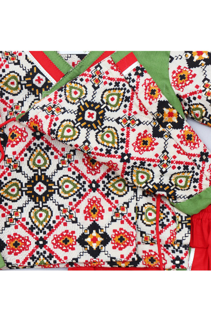 Multicolor Janmashtami Embroidered Cotton Jamna Set