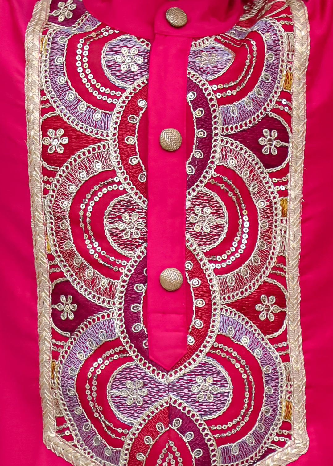 Pink Georgette Embroidery Kurta With Pyjama Set