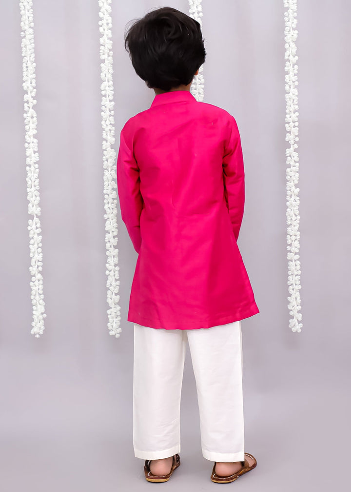 Pink Georgette Embroidery Kurta With Pyjama Set