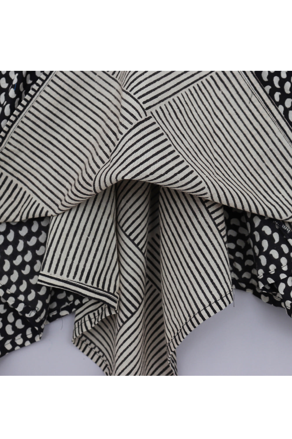 Black And Beige Hand Block Printed Pure Cotton Dress