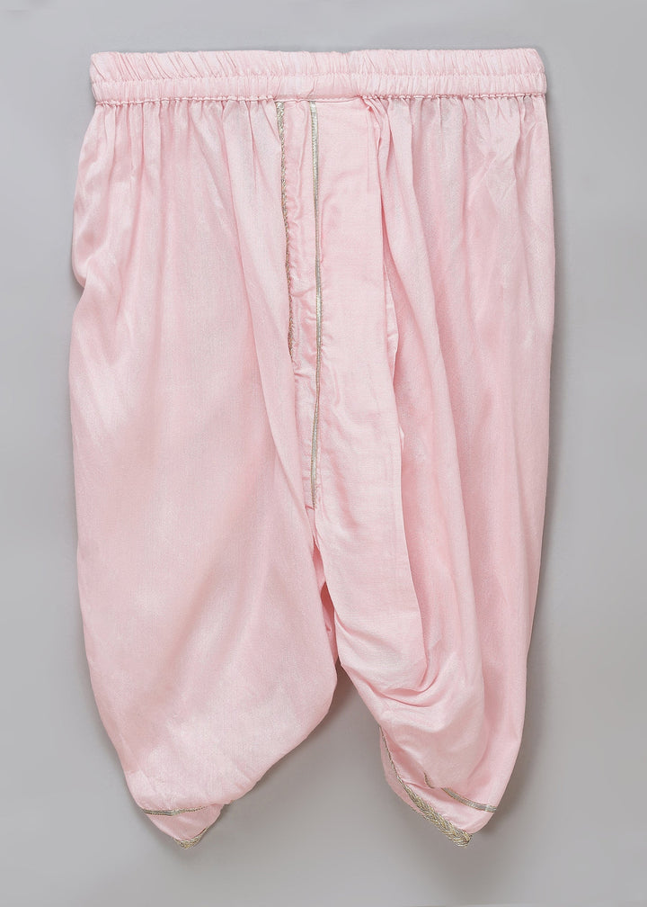 Pink Cow Printed Off White Kurta With Pyjama Set