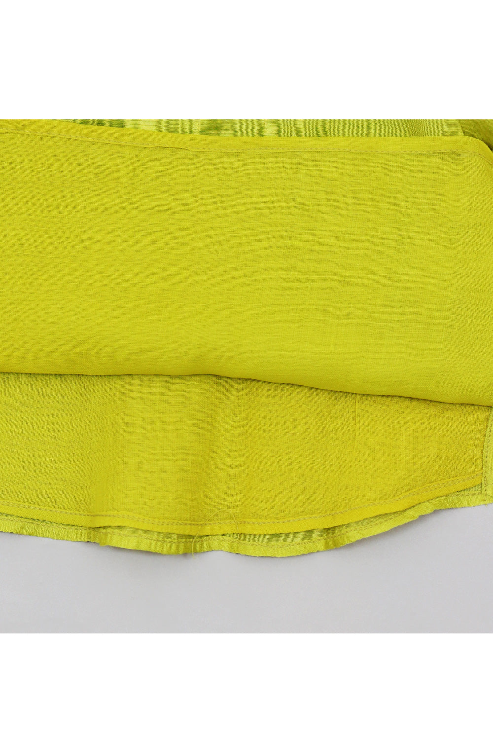 Lime Green Lace Detailing High Low Kurta With Balloon Pant