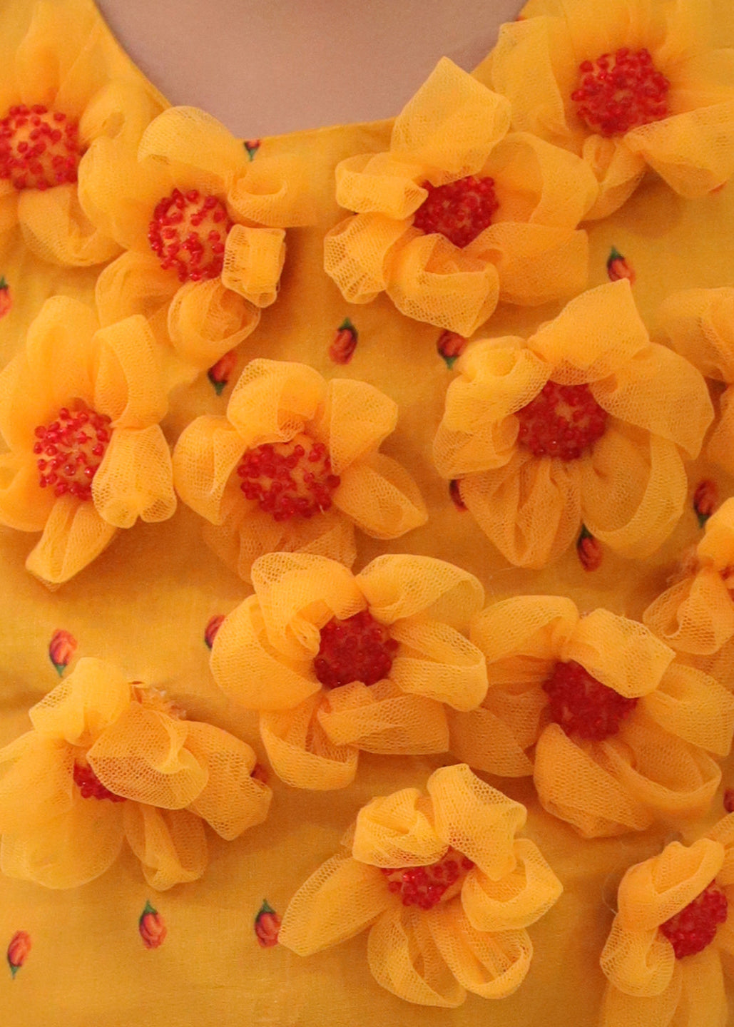 Genda Phool Mustard Floral Printed Choli With Lehenga Set