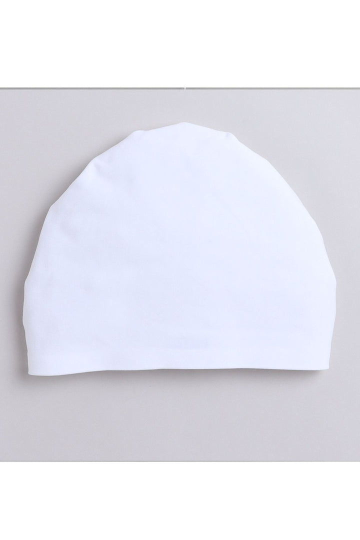 Unisex Cotton Rang Barse Adult Turban Cap- White/Black