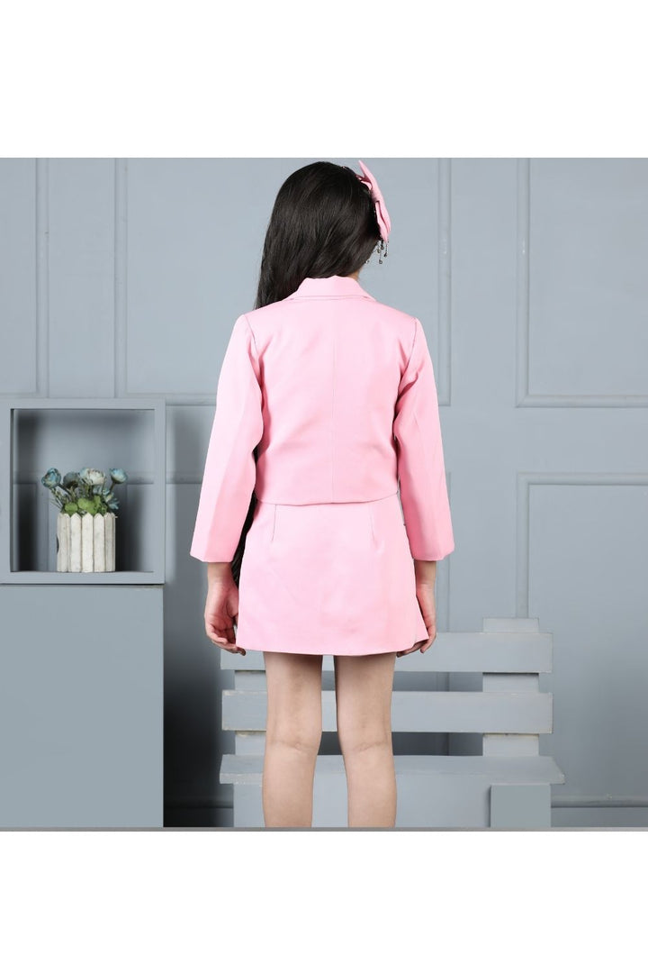 Pink Imported Crepe Co-ord Set With Tassels