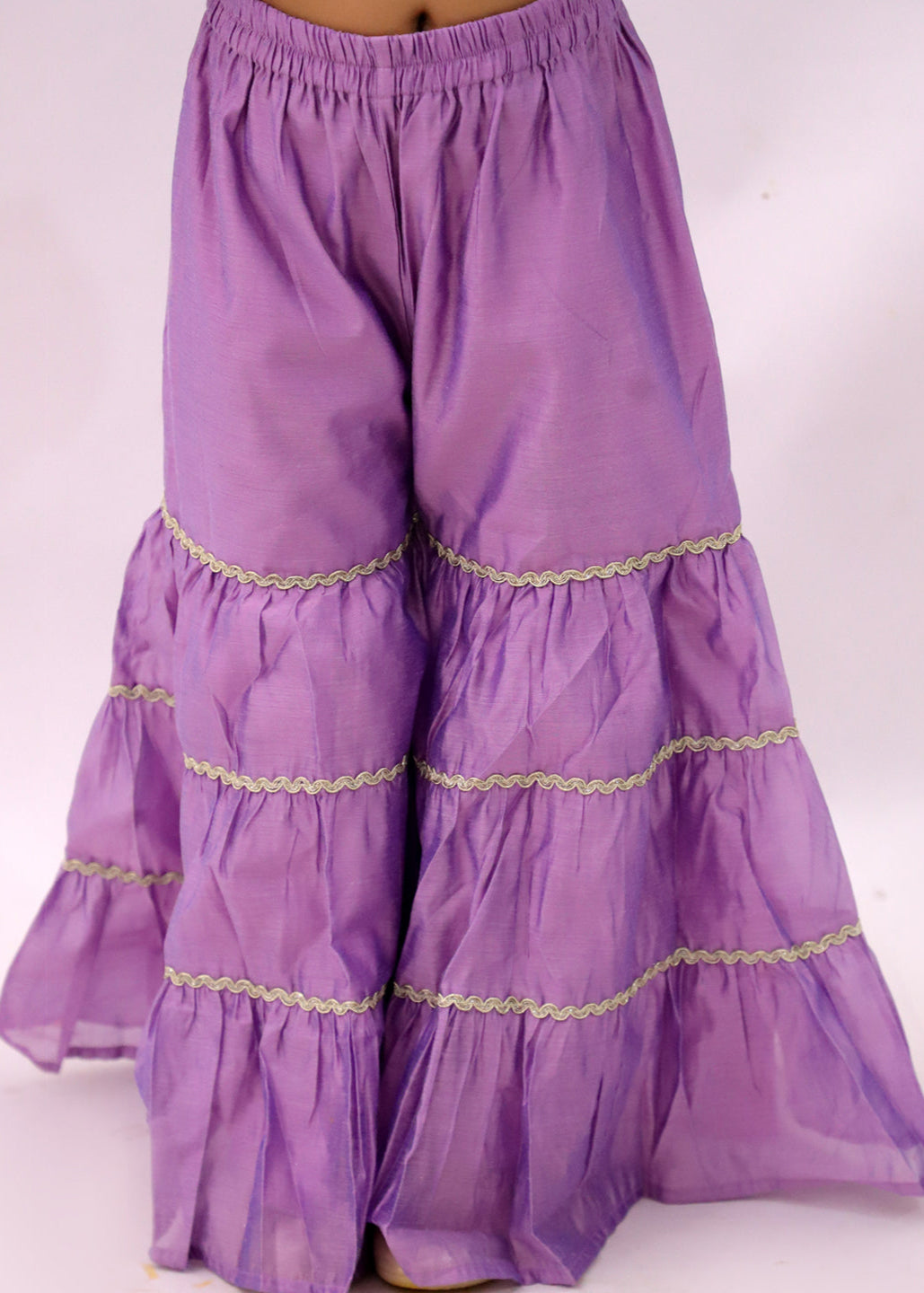 Mishti Purple Floral Printed Kurta Sharara With Dupatta Set