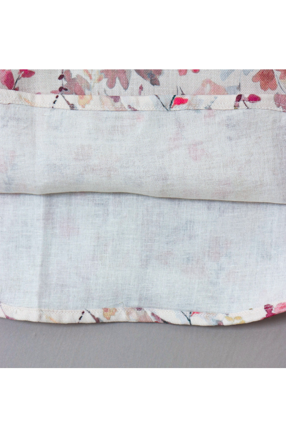 Pink Floral Printed Linen A-Line Dress