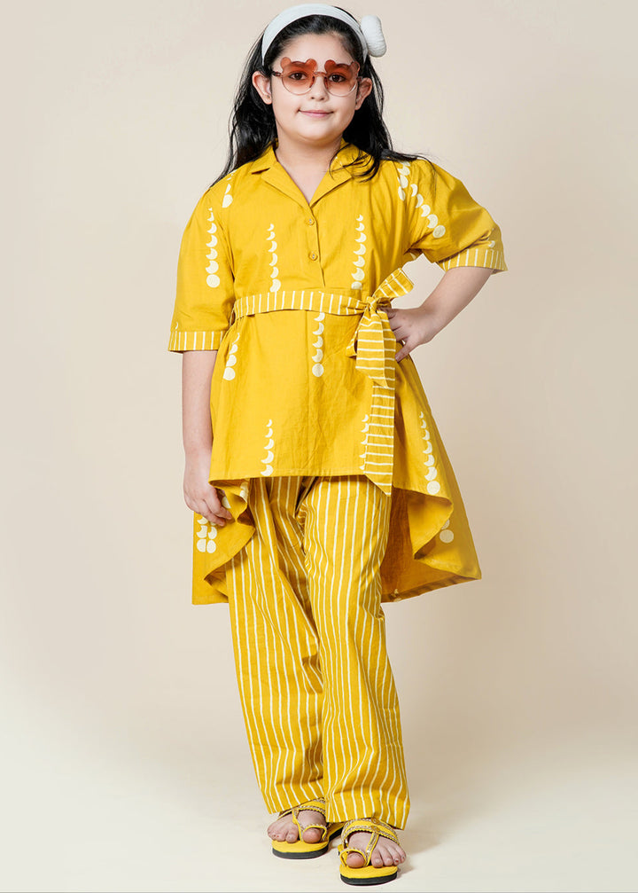 Mustard Hand Block Printed Cotton Co-ords Set