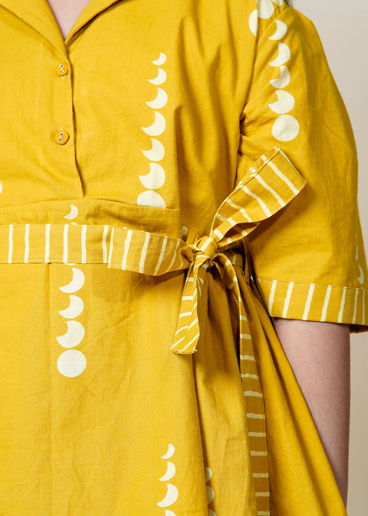 Mustard Hand Block Printed Cotton Co-ords Set