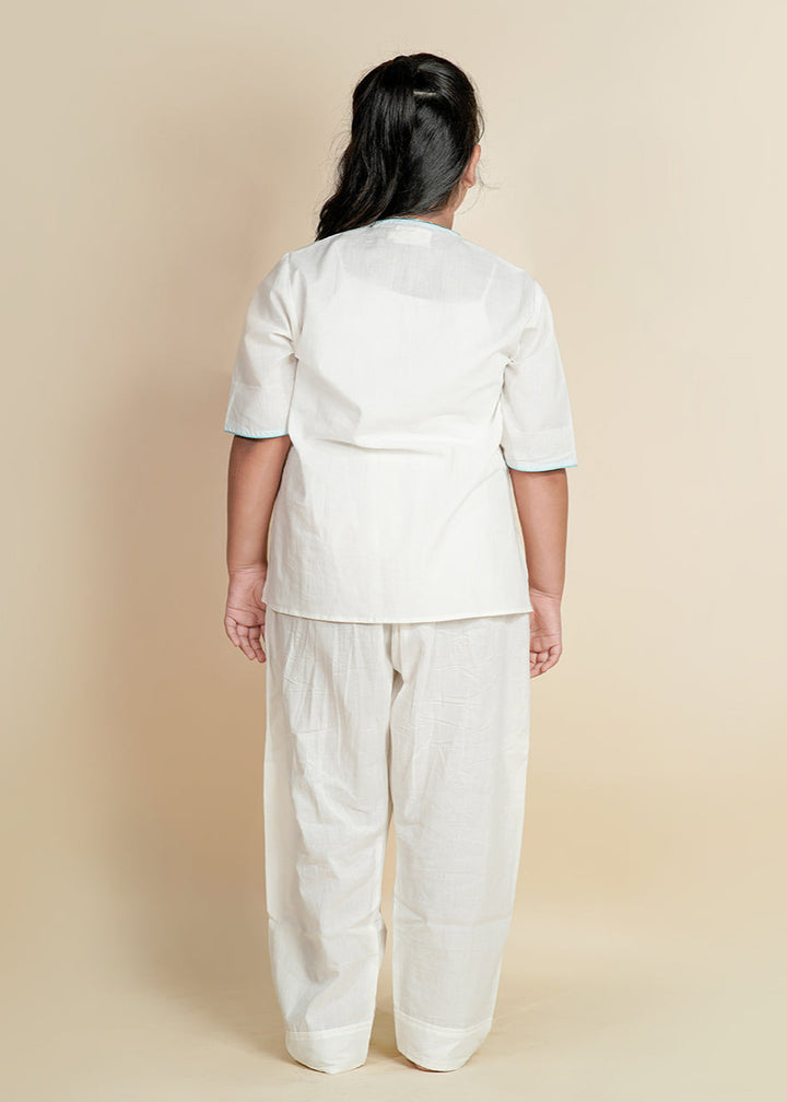 White Hand Block Printed Cotton Co-ords Set