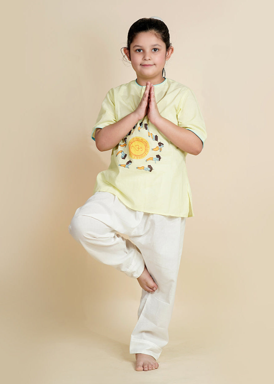 Pischatio Green Hand Block Printed Cotton Co-ords Set