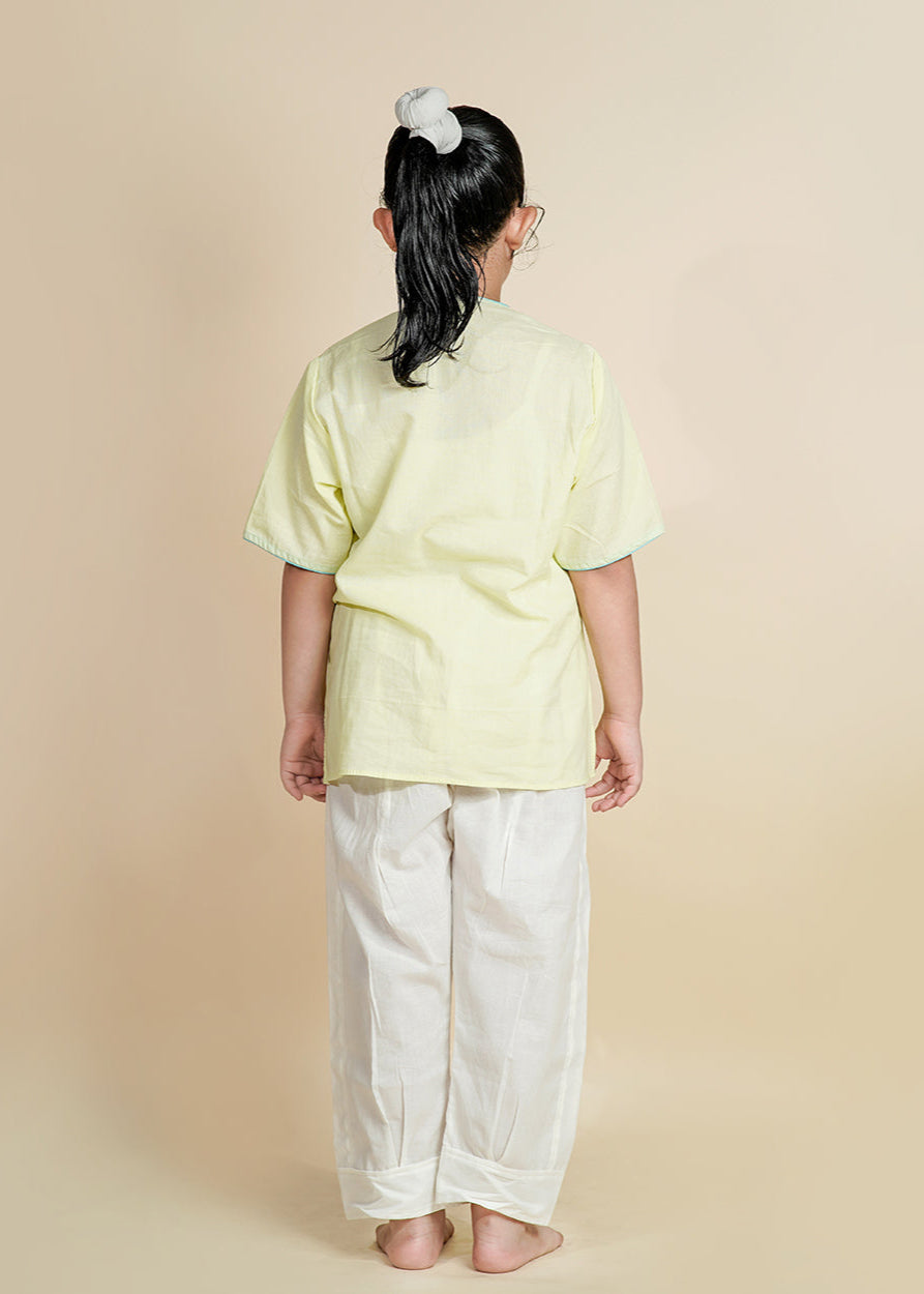 Pischatio Green Hand Block Printed Cotton Co-ords Set