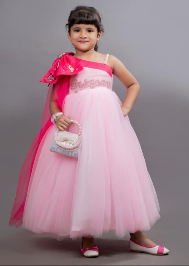 Princess Pink Heavy Satin Soft Gown