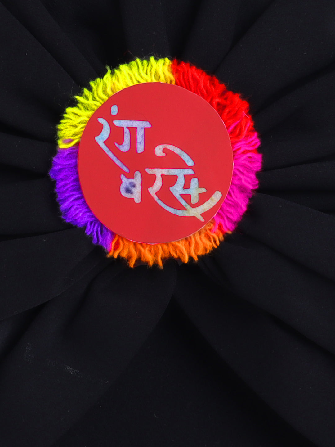 Unisex Cotton Rang Barse Adult Turban Cap- White/Black