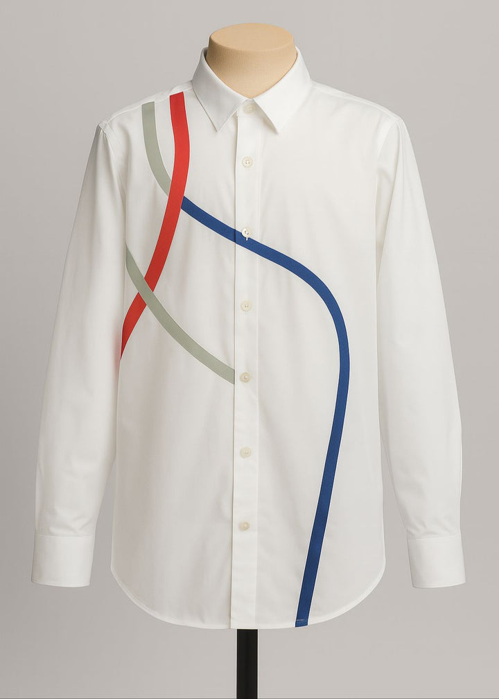 White Polychromatic Cotton Shirt