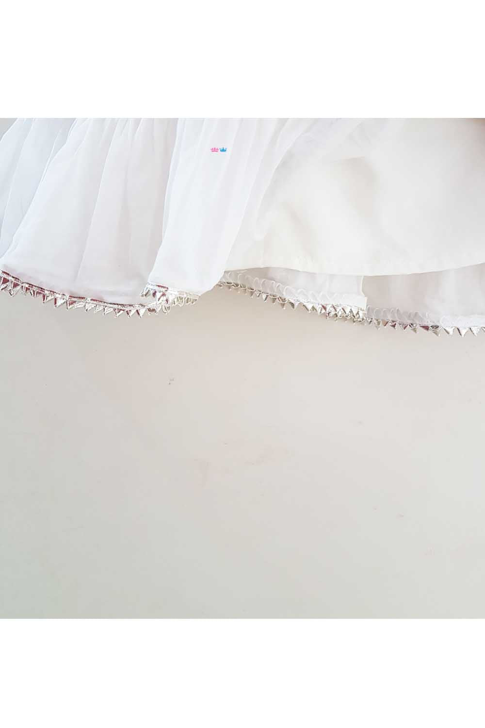 Anarkali style mustard floral print kurta with attached lehenga with mask