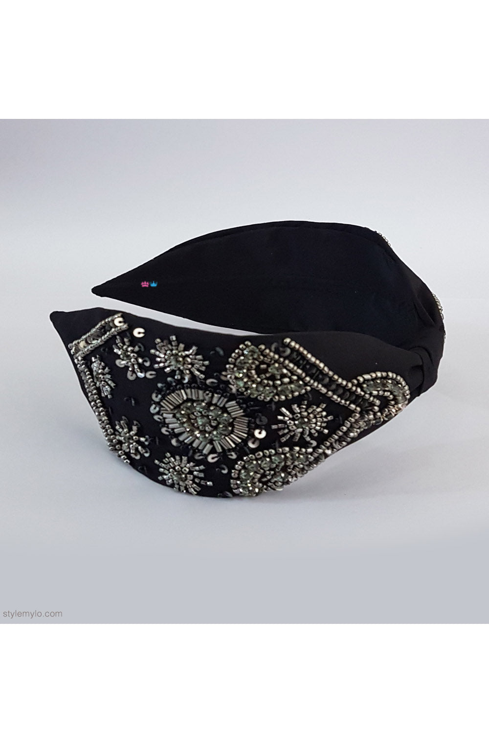 Black three flower hairband