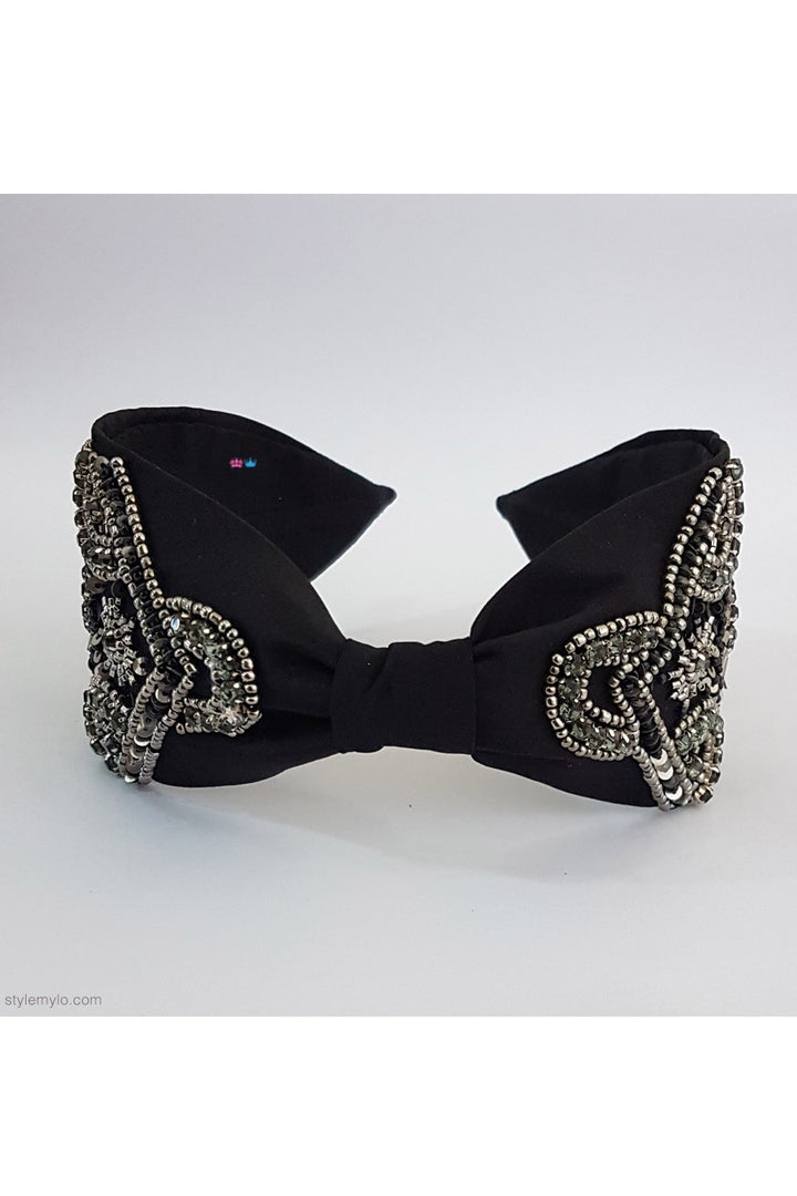 Black three flower hairband