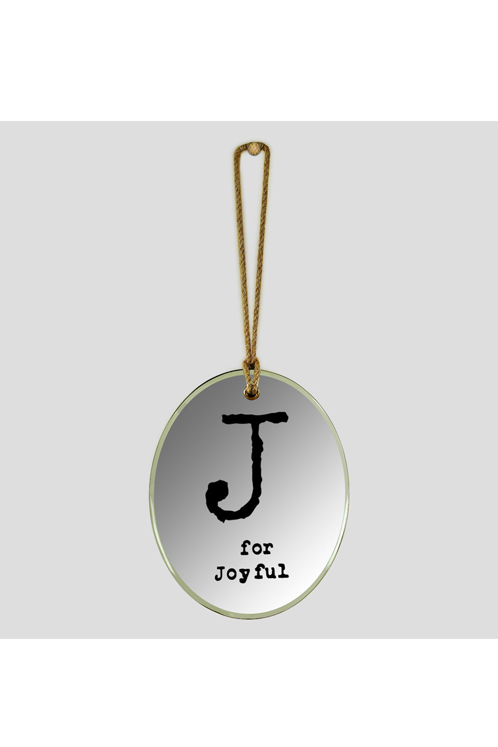 J For Joyful Oval Mirror Frame