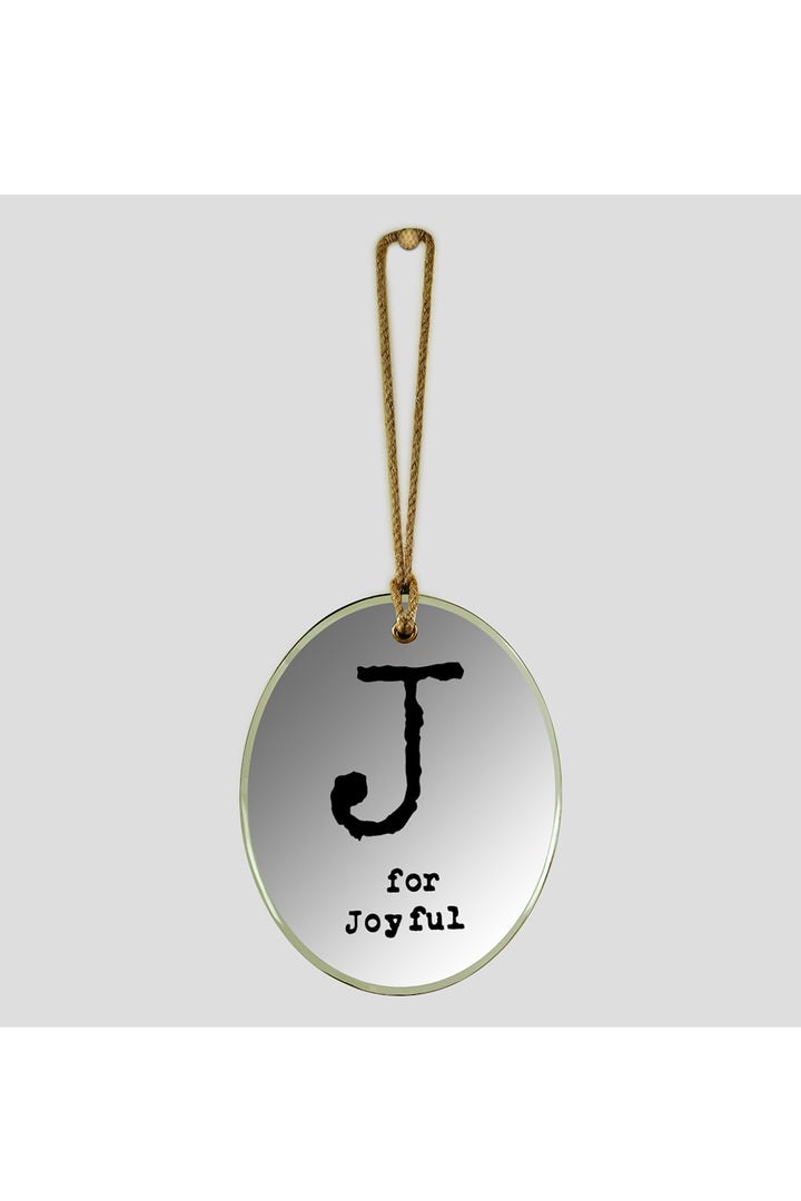 J For Joyful Oval Mirror Frame
