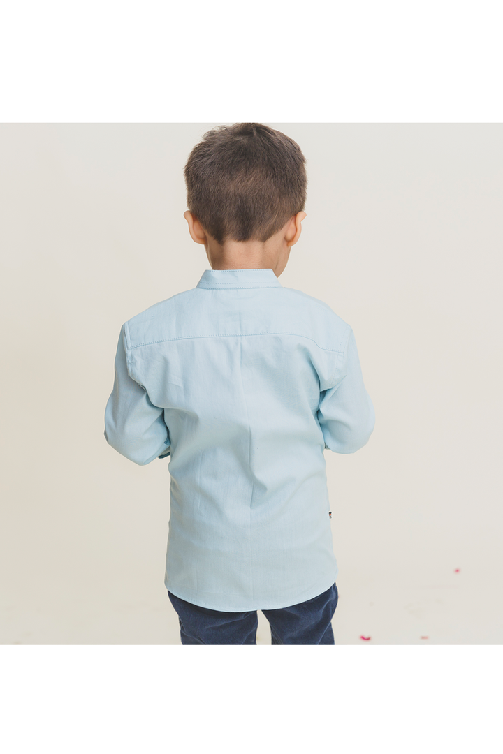 Dog embroidery patch blue shirt