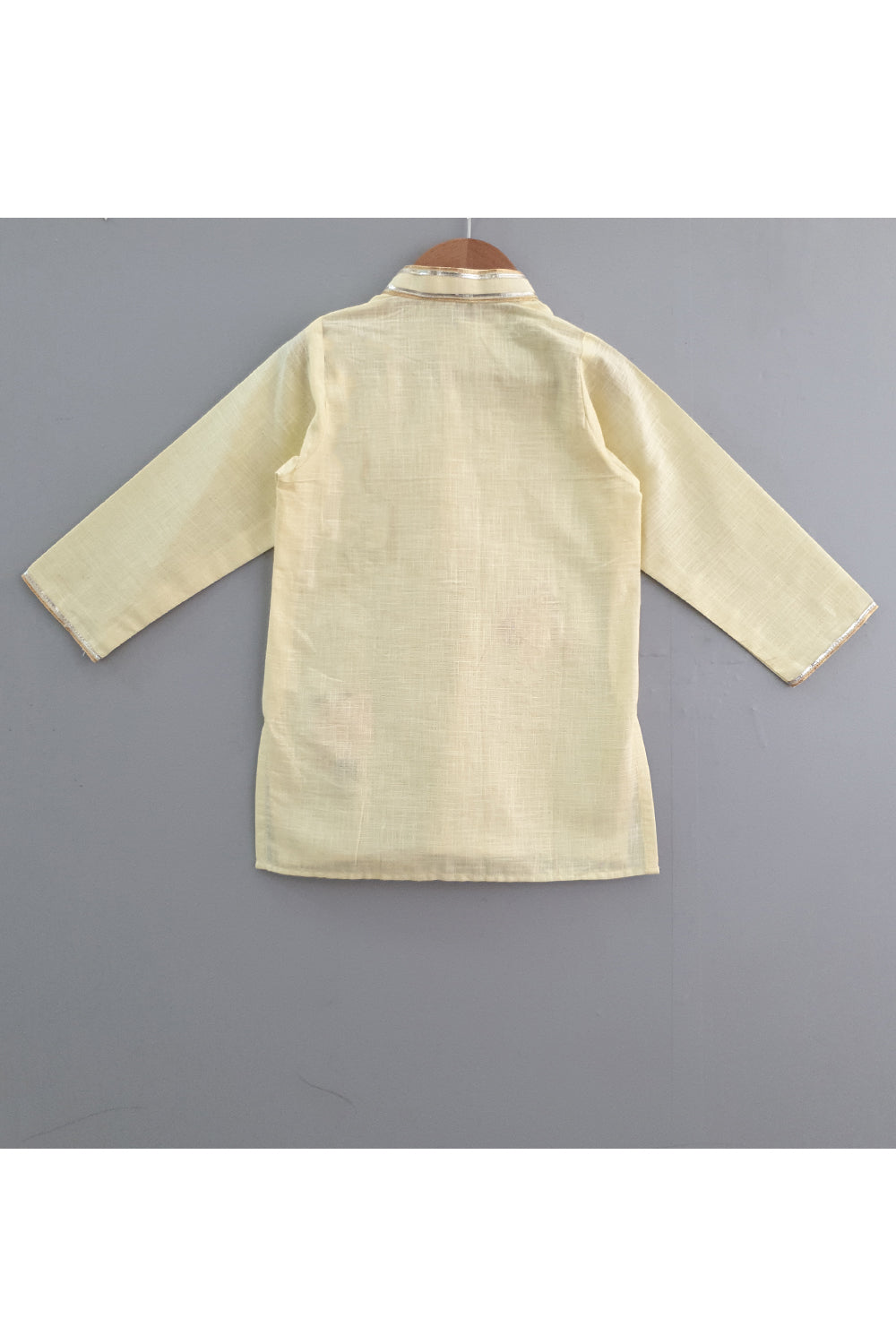 Hand painted ganpati yellow kurta