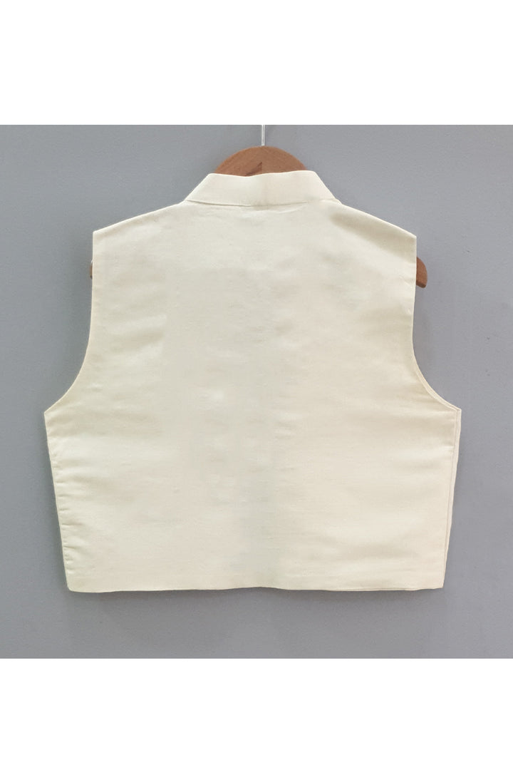 Off white lotus hand painted bandi