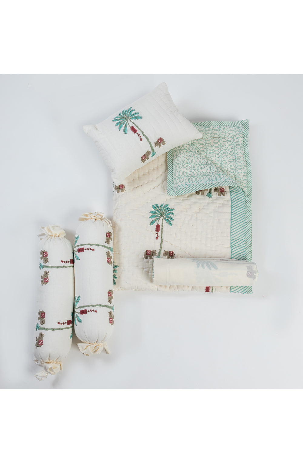 Palm Tree And Elephant Printed Bedding Set