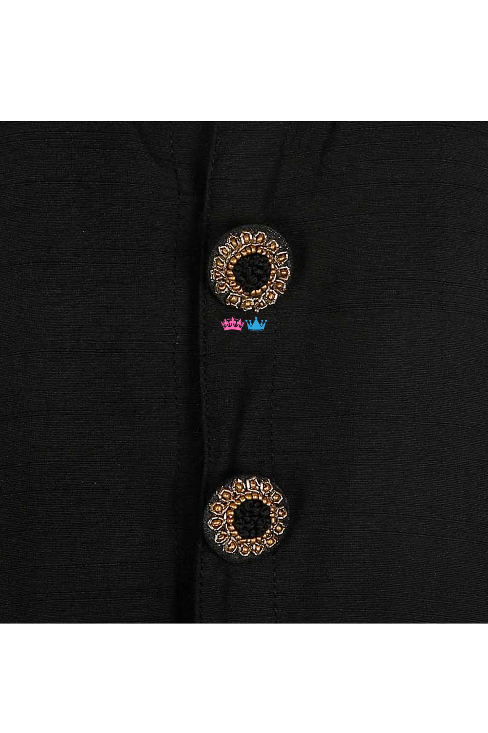 Black Embroidered Full Length Dress