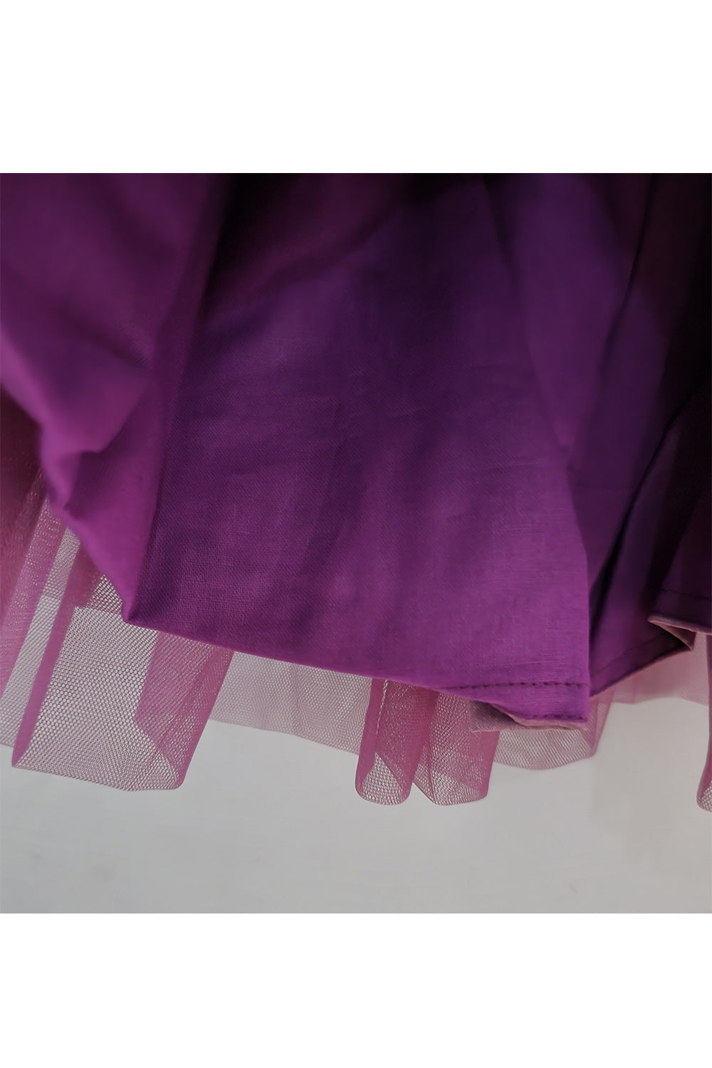 Wine Frill Net Dress
