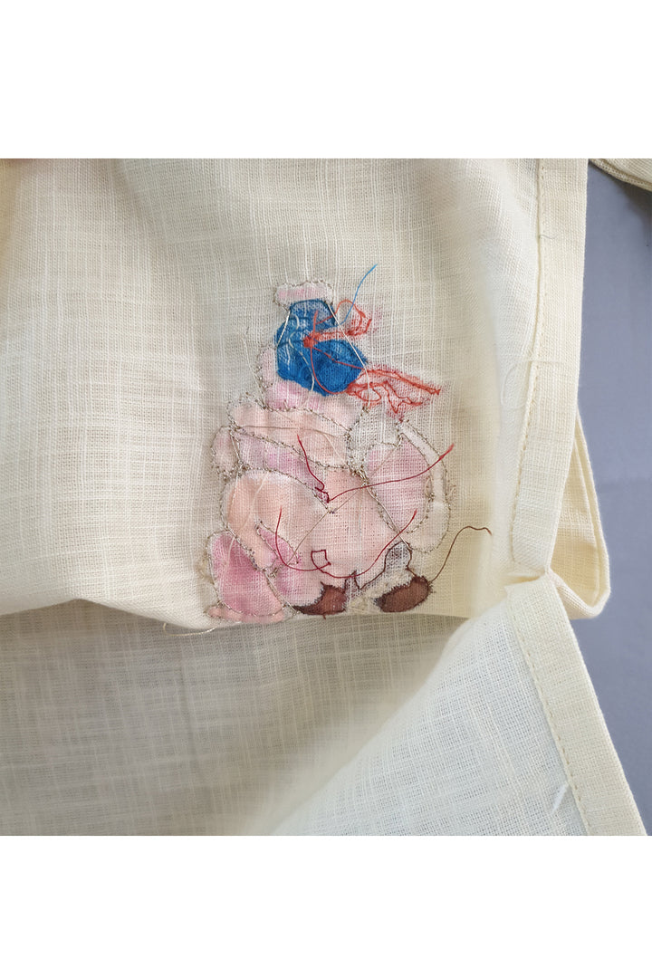 Hand painted ganpati yellow kurta