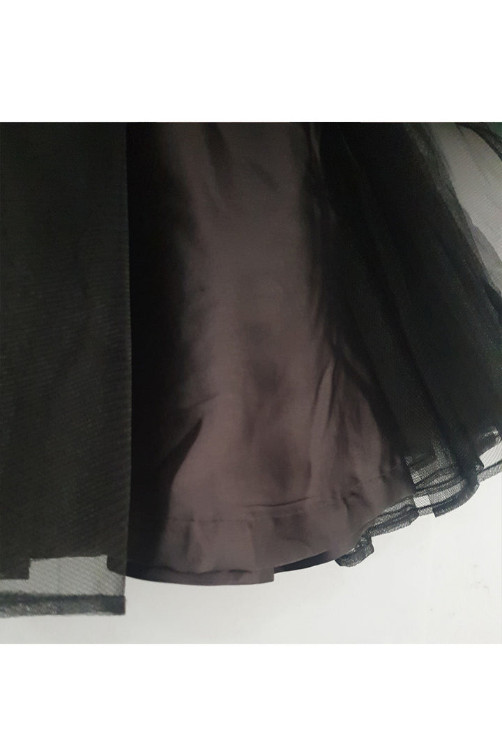 Personalised Black Net Dress With Detachable Bow