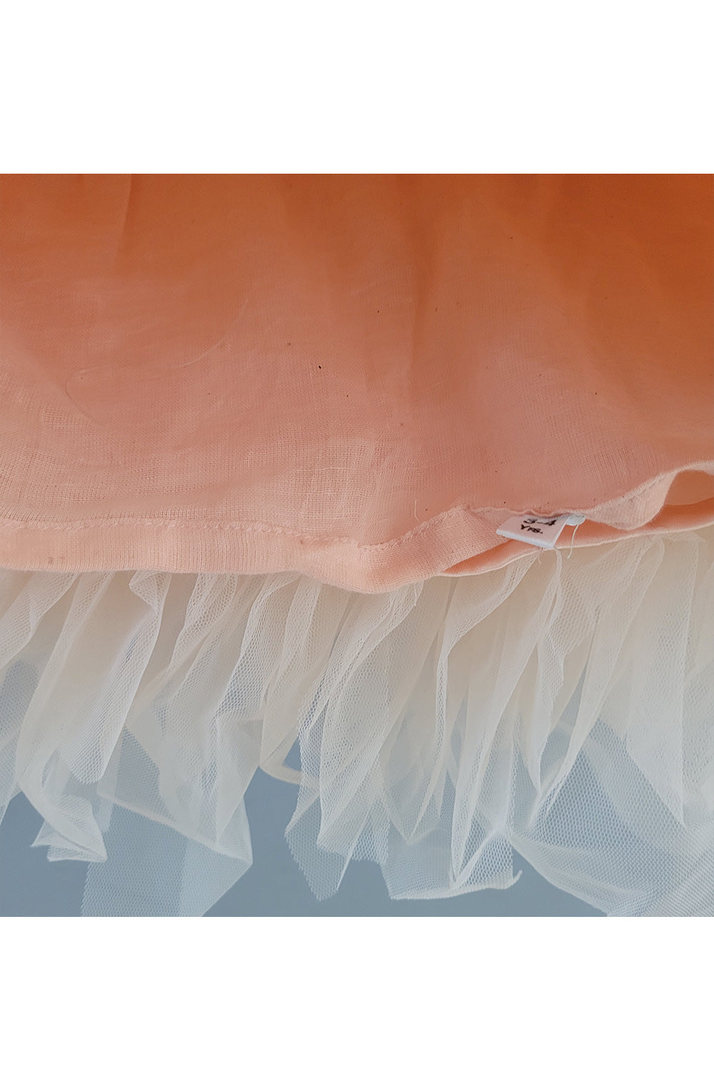 Peach Grey Sequins Embroidered Frill Dress