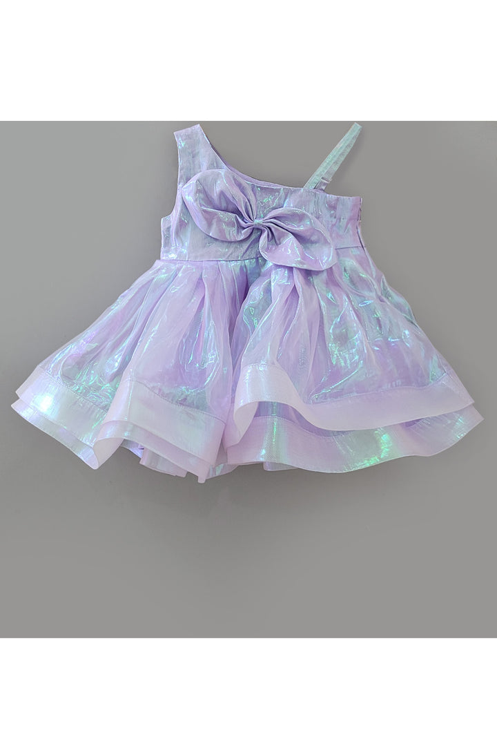 Powder Blue Holographic One Shoulder Dress