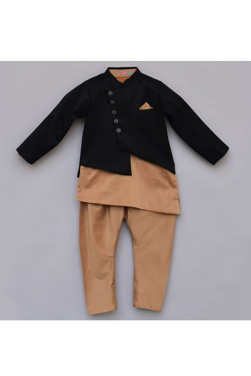 Black jacket with kurta & churidar