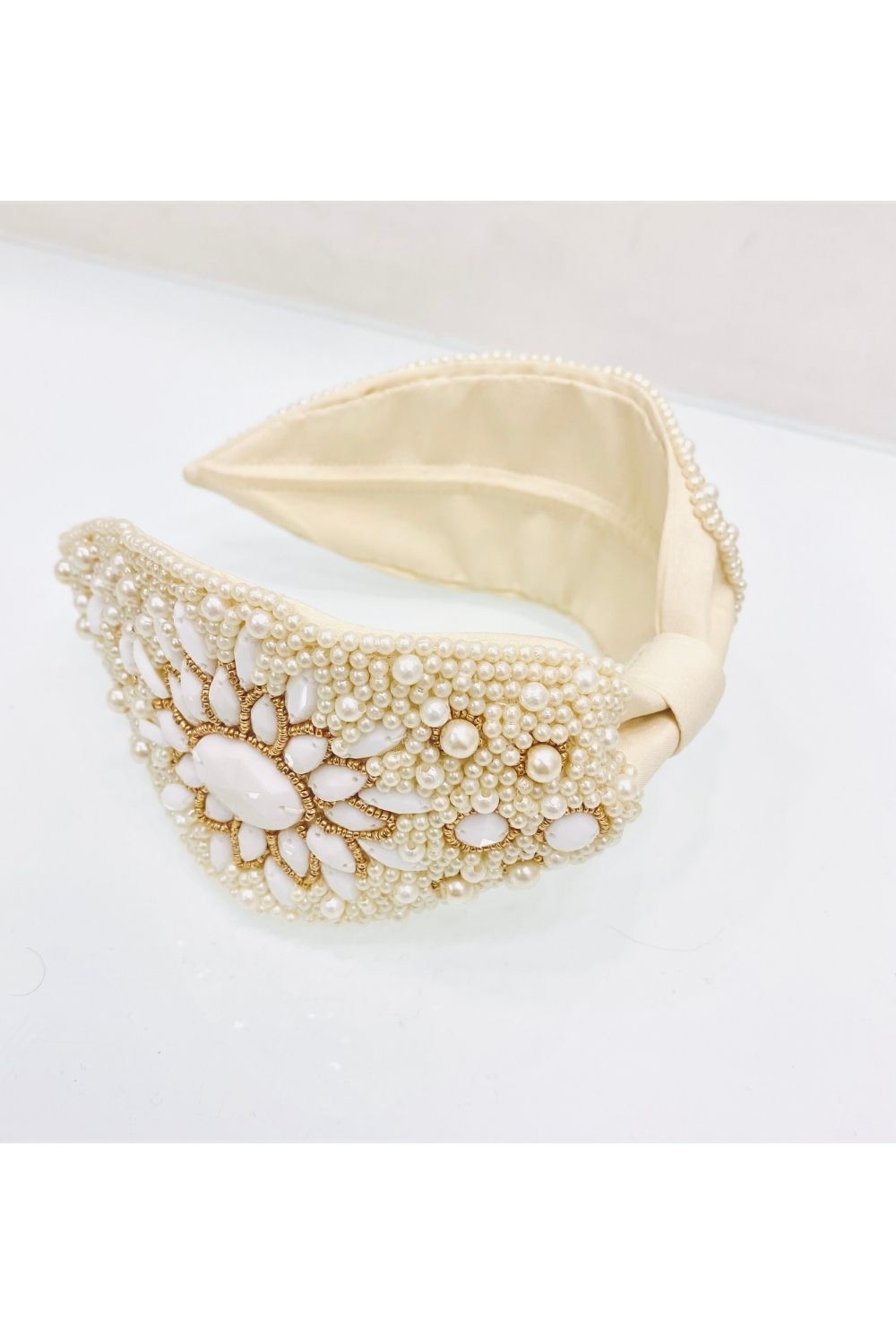 Cream vintage pure crepe hairband