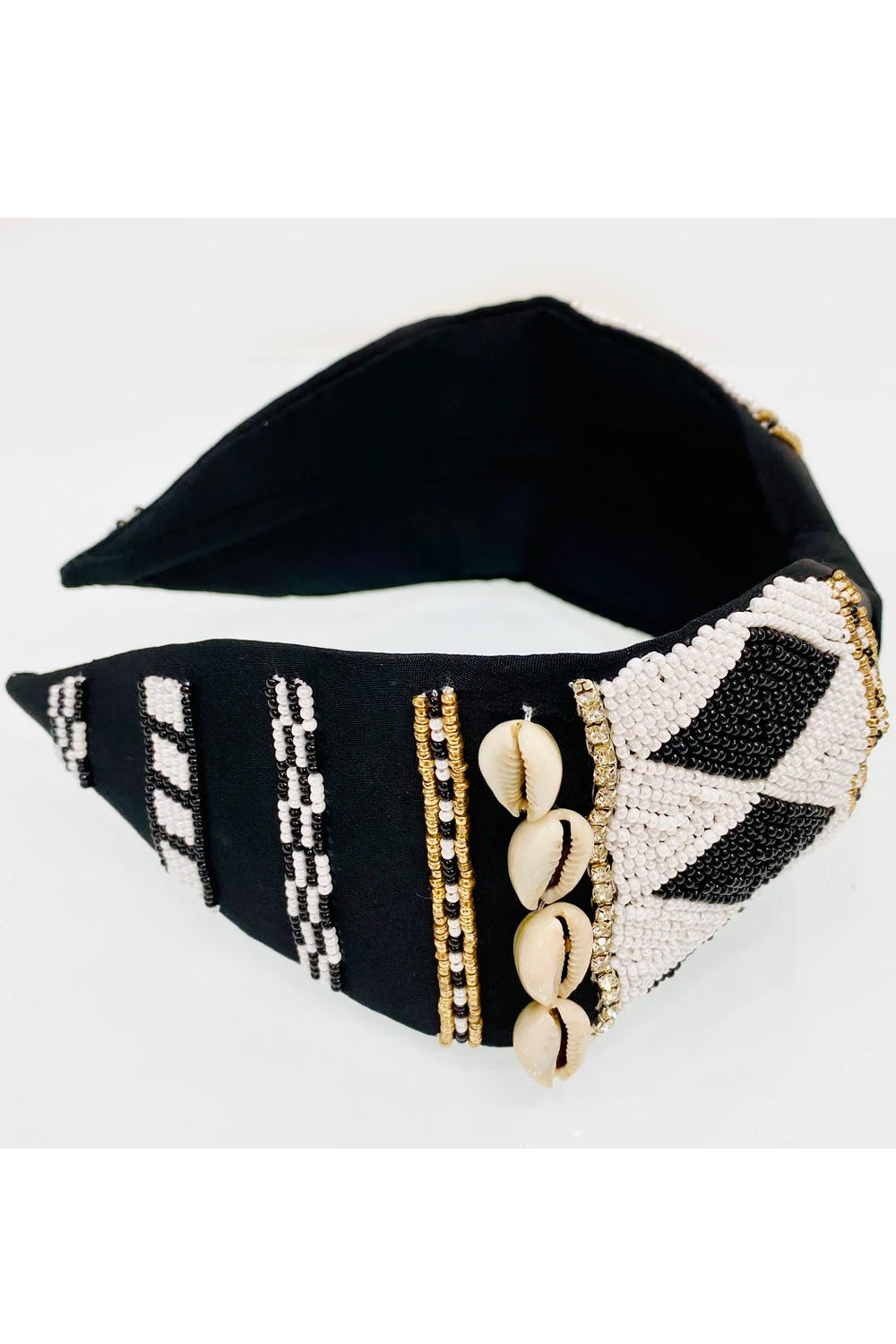 Black shells pure crepe hairband